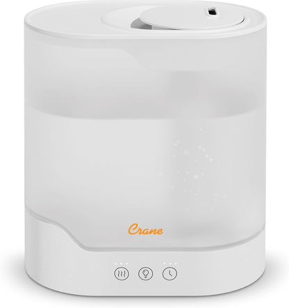 Crane 0.7 Gallon Top Fill Cool Mist Humidifier and Aroma Diffuser, with Color-Changing Night Light and Aroma Diffuser Function, Humidifier For Bedroom, Office or Nursery