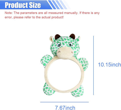 Rear Facing Baby Car Mirror, Plush Cute Wide View Vehicle Backseat Viewer, Shake-proof Baby in Sight Carseat Mirrors, Cartoon Animal Shatterproof Safety Observation Rearview Mirror (Deer)