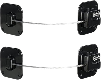 Child Safety Cabinet Locks, Fridge Lock with Combination, Closet Locks,Cabinet Lock(Black 2Pcs)