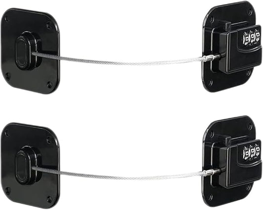 Child Safety Cabinet Locks, Fridge Lock with Combination, Closet Locks,Cabinet Lock(Black 2Pcs)