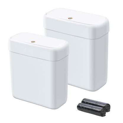 funest Bathroom Small Trash Can with Lid,10L / 2.7 Gallon Slim Garbage Bin Wastebasket with Press Top Lid for Bedroom,Rv,Office,Kitchen,Craft Room