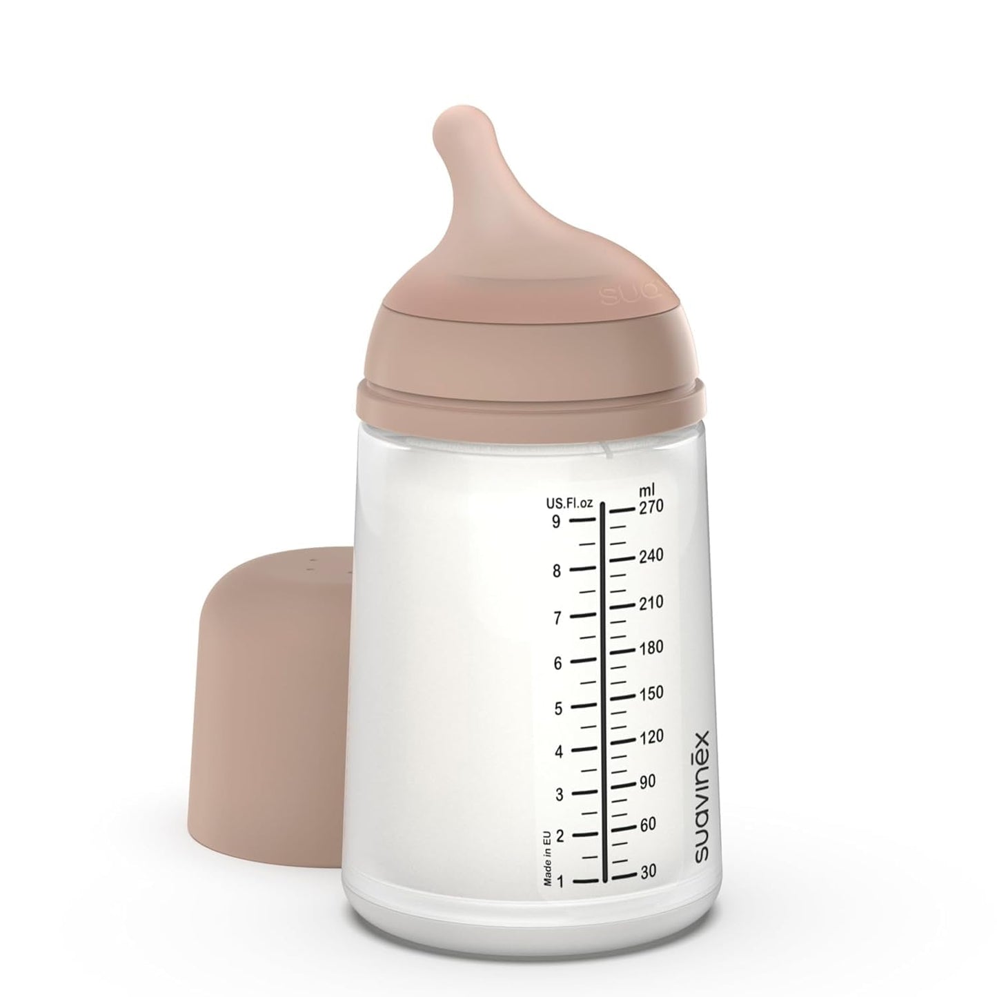 Suavinex Zero Zero Anti Colic Baby Bottle, No 1 Spanish Baby Bottle Brand, Minimizes Bottle Rejection & Nipple Confusion, Perfect for Breastfeeding Babies, 6oz/180mL, Deep Tone, Adaptable Flow Nipple