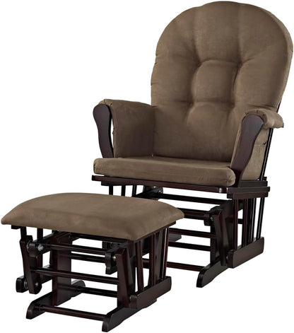 Angel Line Grayson Glider and Ottoman, Black w/Beige Cushion