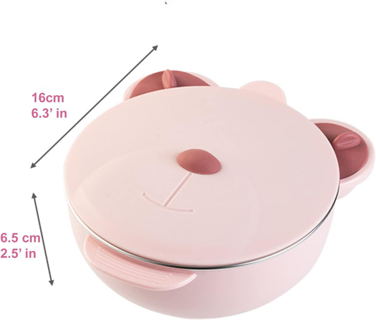 I love D&M Baby Toddler Food-Grade 316 Stainless Steel Bowl with Insulated Lid Strong Suction Leak-Resistant BPA Free Easy to clean (no utensil, Placid Blue)
