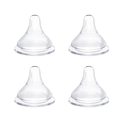 Silicone Bottle Nipples Compatible with Spectra Bottles, Replacement Soft Nipple for Baby 1+ Months, Anti-Colic, BPA-Free, Slow Flow, Size S, 4-Pack