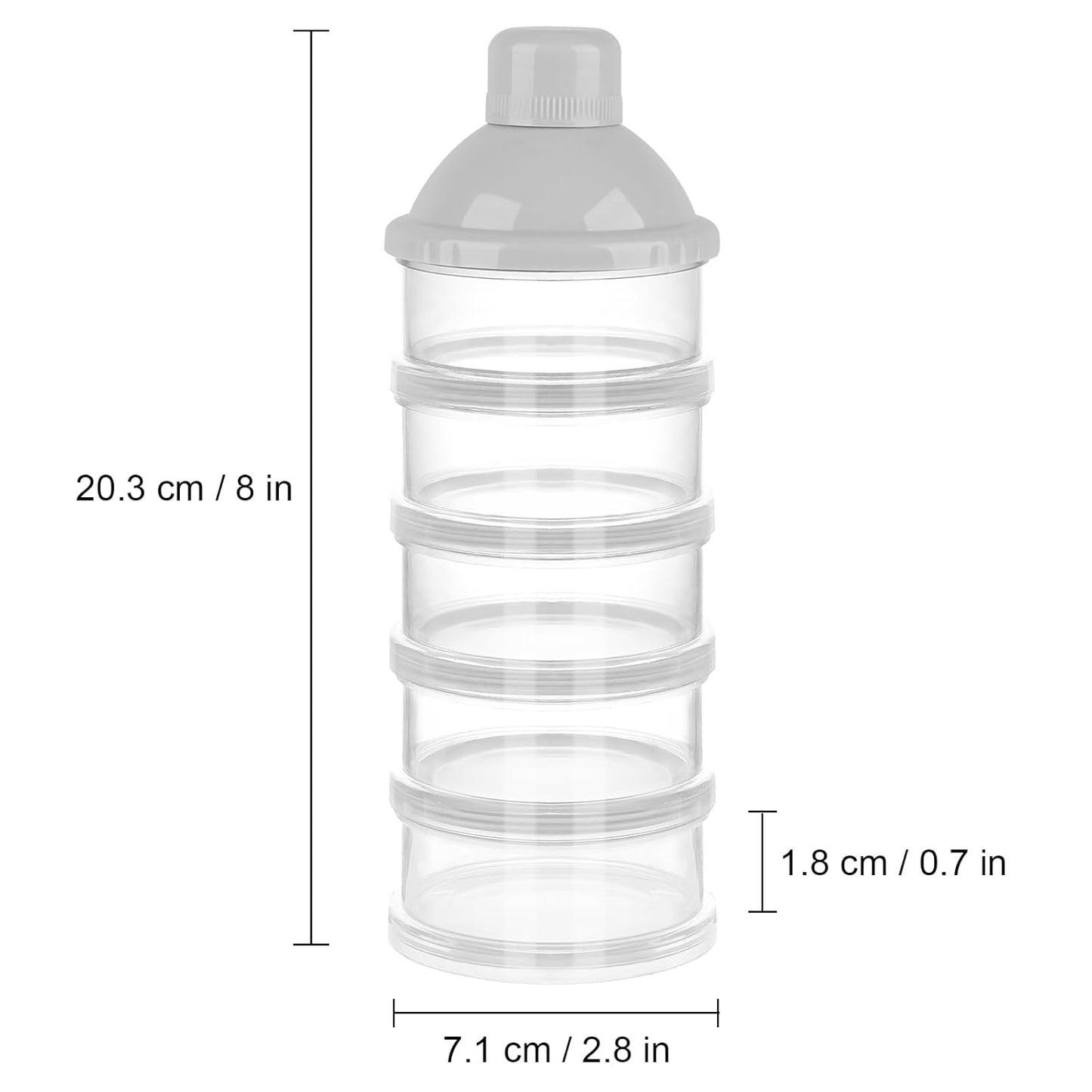 Accmor Formula Dispenser On The Go, 5 Compartments Stackable Formula Container for Travel, Baby Milk Powder Kids Snack Container, BPA Free
