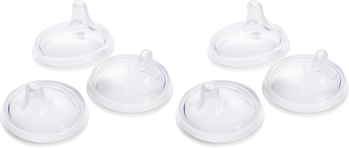 Boon Nursh Silicone Sippy Cup Lid - Convertible Transitional Sippy Spouts for Nursh Baby Bottles - Sippy Cup Lids for Babies - Baby Feeding Supplies - Ages 6 Months and Up - 3 Count