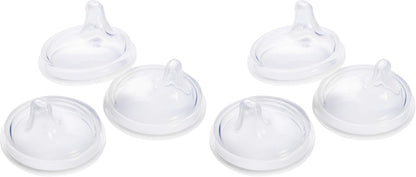 Boon Nursh Silicone Sippy Cup Lid - Convertible Transitional Sippy Spouts for Nursh Baby Bottles - Sippy Cup Lids for Babies - Baby Feeding Supplies - Ages 6 Months and Up - 3 Count