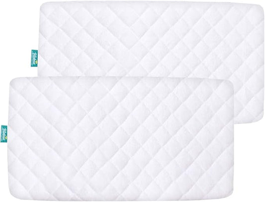 Waterproof Bamboo Bassinet Mattress Cover Compatible with Chicco LullaGo Anywhere SE Portable Bassinet, Ultra Soft Surface, 2 Pack, Breathable and Easy Care