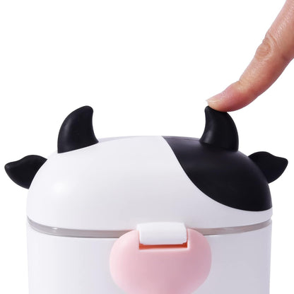 Bebamour Baby Formula Dispenser, BPA Free Portable Milk Powder and Candy Fruit Snack Storage Container with Scoop and Leveller for Travel, 450 ML, Green Cow
