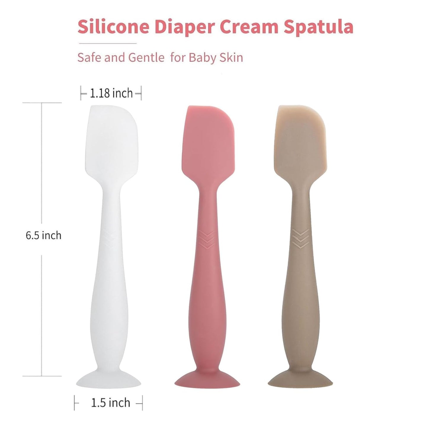 Diaper Cream Spatula Butt Spatula Baby Diaper Spatula, Soft Silicone Butt Paste Spatula Diaper Rash Cream Applicator Diaper Cream Brush with Suction Cup Base