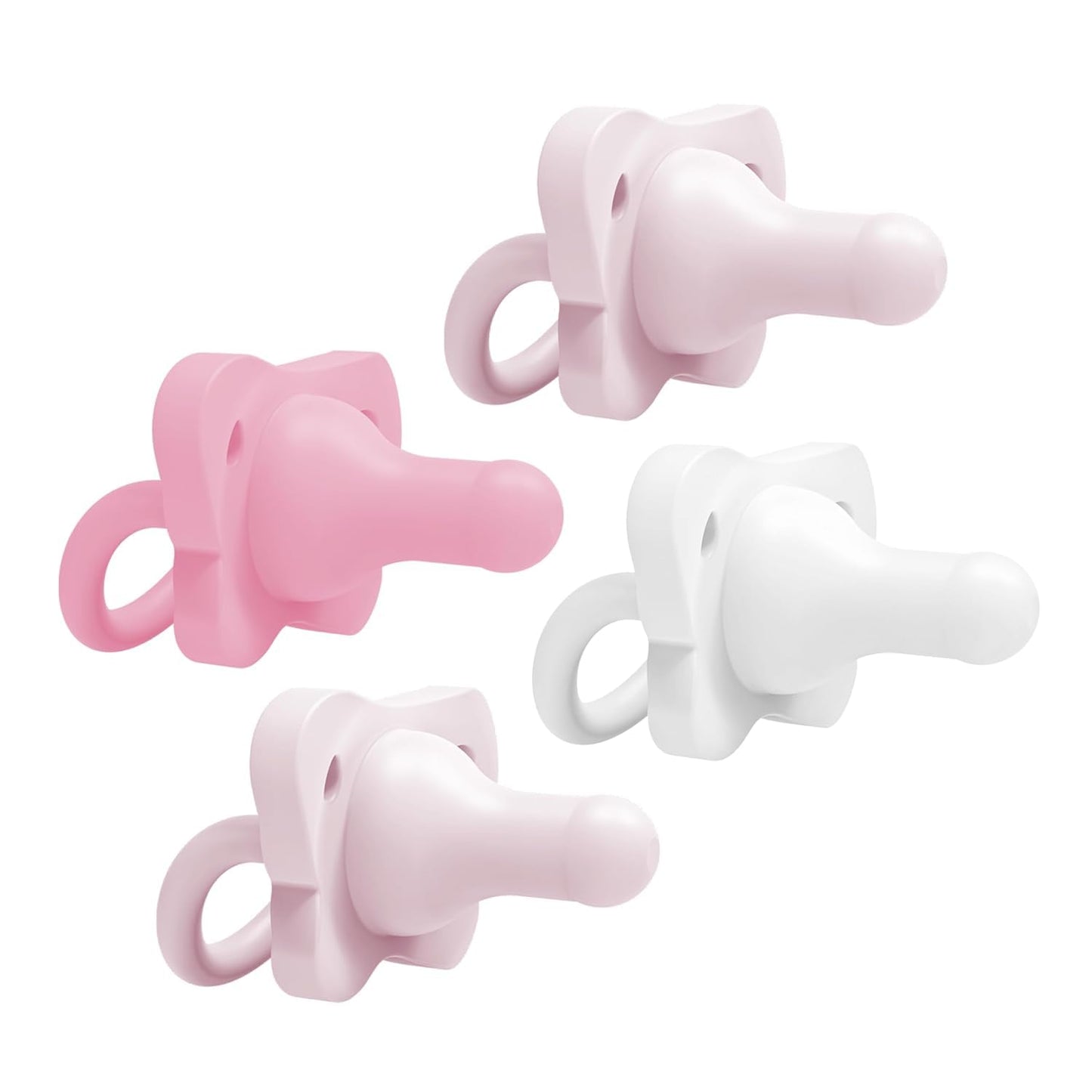 Dr. Brown's HappyPaci 100% Silicone Baby Pacifier, Contoured One-Piece Design, Black/Gray/White, 0-6m, BPA-Free, 4-Pack