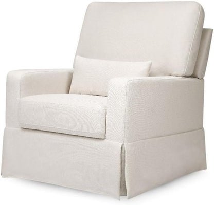 Namesake Crawford Pillowback Comfort Swivel Glider in Tan Gingham, Water Repellent & Stain Resistant, Greenguard Gold & CertiPUR-US Certified