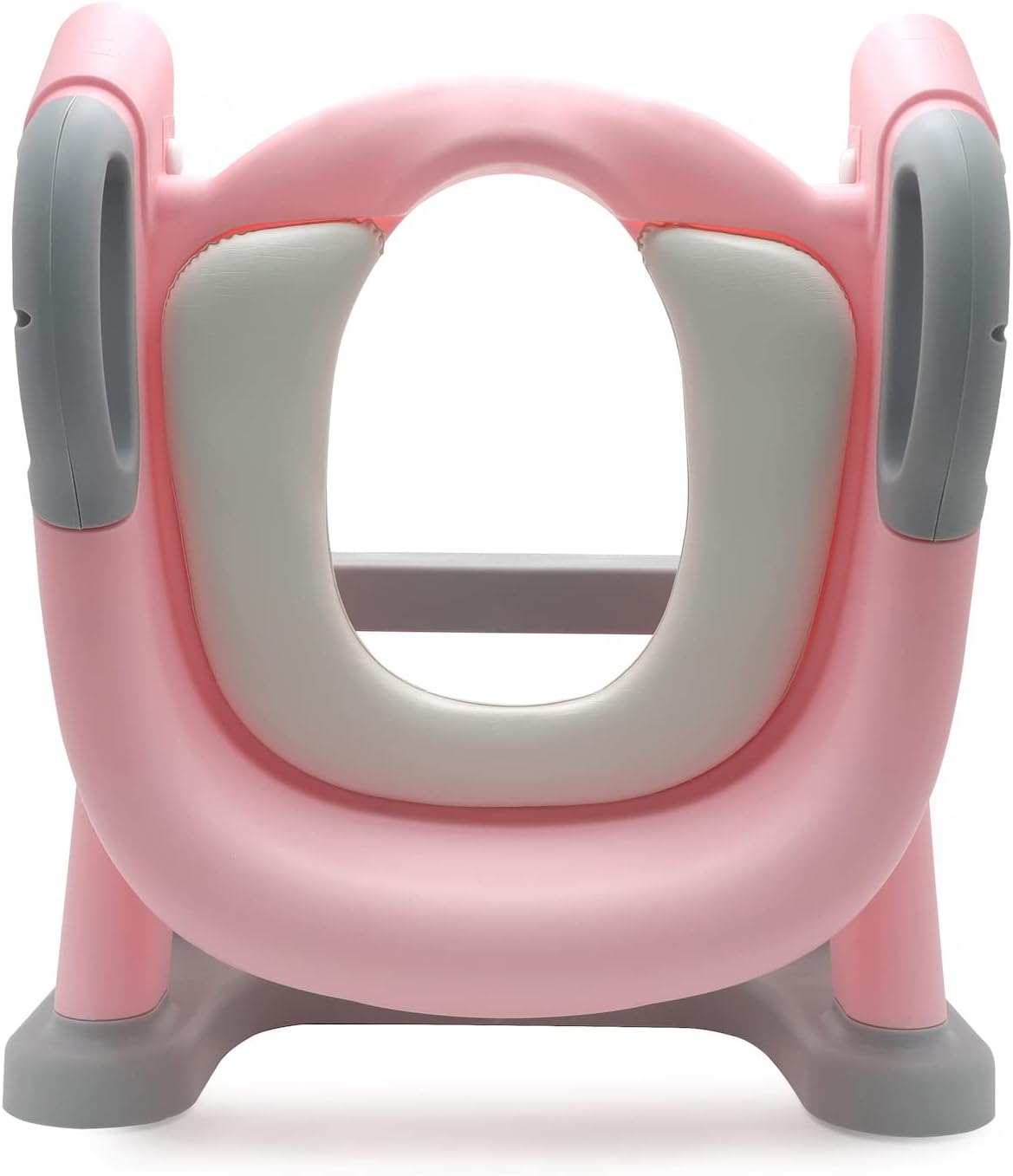 HTTMT- Giraffe Potty Training Toilet Ladder Seat With Upgraded Cushion Step Stool Ladder Toilet Chair/Toilet Trainer for Baby Toddler Kids Children In Pink [P/N: ET-BABY001-PINK STEP]