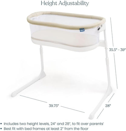 HALO® BassiNest® Bedside Sleeper – Breathable Baby Bassinet Slides Over Bed with Mesh Walls for Airflow & Visibility, Lowering Wall for Easy Access, Fits Most Beds