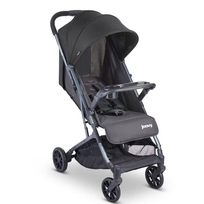 Joovy Kooper X2 Double Stroller, Lightweight Travel Stroller, Compact Fold with Tray, Black