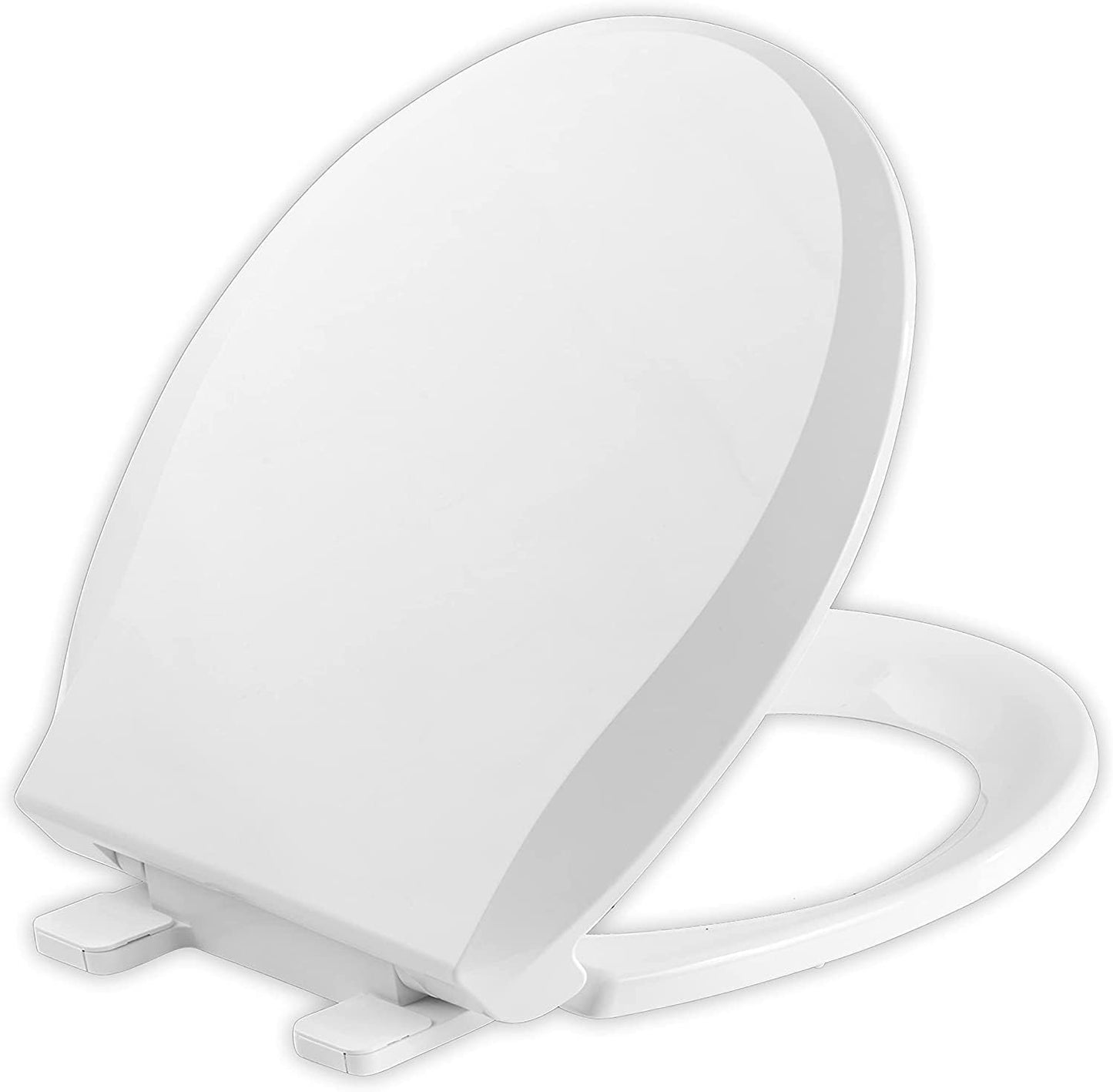 JINGZE Round Toddler Toilet Seat Adult/Child,Built-In Potty Training Seat, Soft Quiet Close Non-Slip Seat, Easy to Install & Clean,Magnetic Kids Seat and Cover,White