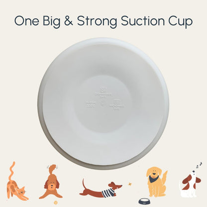 Silicone Suction Plates with Dividers - Grip Plates for Babies 6-12 Months and Toddlers 1-3, Toddler and Baby Dishes, Baby Led Weaning Essentials, Dishwasher Safe (Beige - Dogs and Cats)