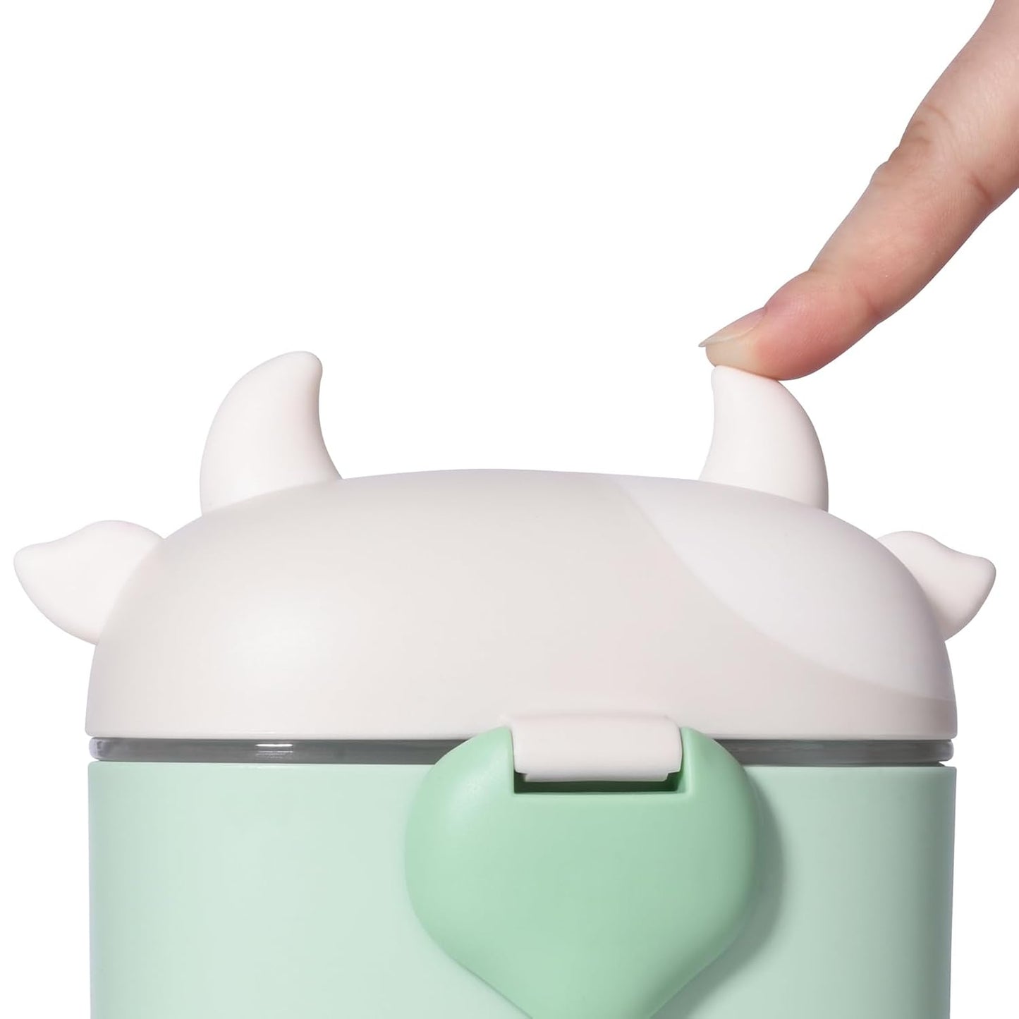 Bebamour Baby Formula Dispenser, BPA Free Portable Milk Powder and Candy Fruit Snack Storage Container with Scoop and Leveller for Travel, 450 ML, Green Cow