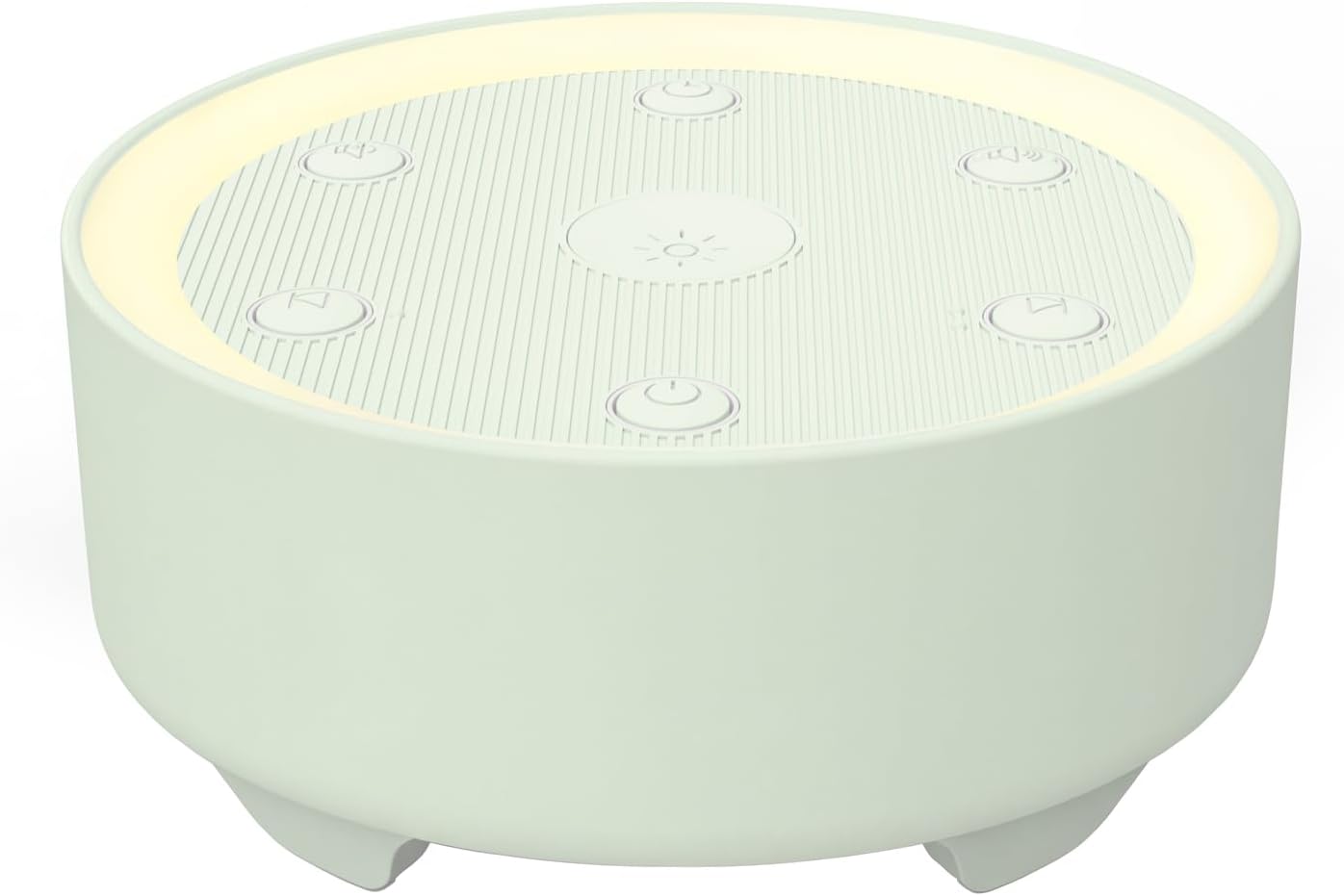 Kipcush White Noise Machine - 21 Soothing Non-Looping Sounds, Dimmable Night Light, & Blind-Touch Buttons | USB-Powered Portable Sleep Therapy for Babies, Adults, Office & Travel - White