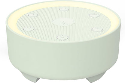 Kipcush White Noise Machine - 21 Soothing Non-Looping Sounds, Dimmable Night Light, & Blind-Touch Buttons | USB-Powered Portable Sleep Therapy for Babies, Adults, Office & Travel - White