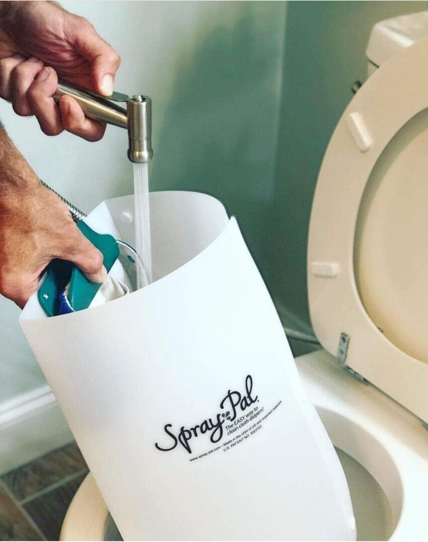 Spray Pal Diaper Sprayer Splatter Shield – Patented Cloth Diaper Cleaning Shield – No-Mess Baby Poop Cleanup – Made in USA – Reusable & Eco-Friendly – Sprayer Accessory