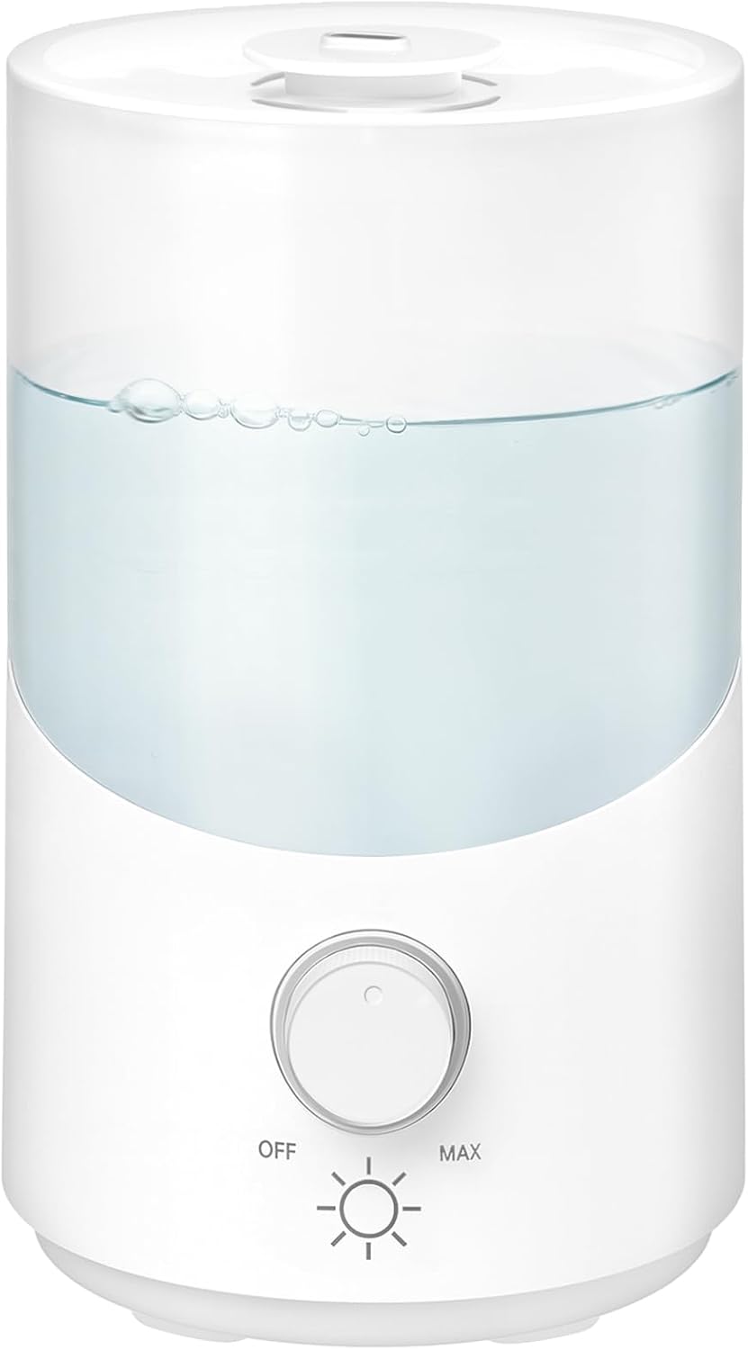 Cool Mist Humidifier for Bedroom, 3L Top Fill Ultrasonic Air Humidifier with Adjustable Knob Control, Quiet Operation, Auto Shut-Off, BPA-Free for Home, Baby, Office, Plants M4