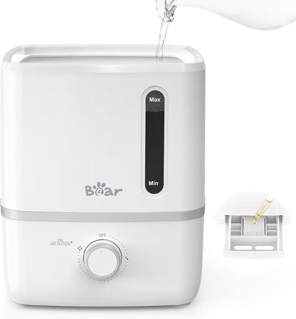 Bear Humidifiers for Bedroom, 2.5L Cool Mist Humidifiers and Oil Diffuser, Quiet Rapid humidifiers for Home Whole House, with Adjustable Mist Output and Auto Shut-off, White