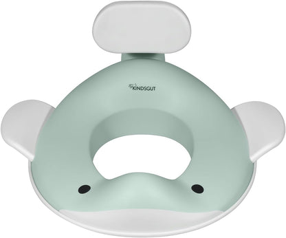 Kindsgut Whale Potty Training Seat for Toddlers – Kids Toilet Seat with Backrest, Non-Slip, Fits Round & Oval Toilet Seats, Designed in Germany, Peach
