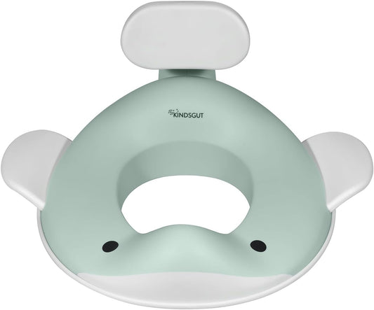 Kindsgut Whale Potty Training Seat for Toddlers – Kids Toilet Seat with Backrest, Non-Slip, Fits Round & Oval Toilet Seats, Designed in Germany, Peach