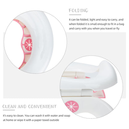 Portable Potty Training Toilet, 2 in 1 Travel Potty Seat for Boys Girls, Foldable Training Toilet Seat for Travel and Car Attachment Indoor Outdoor Use