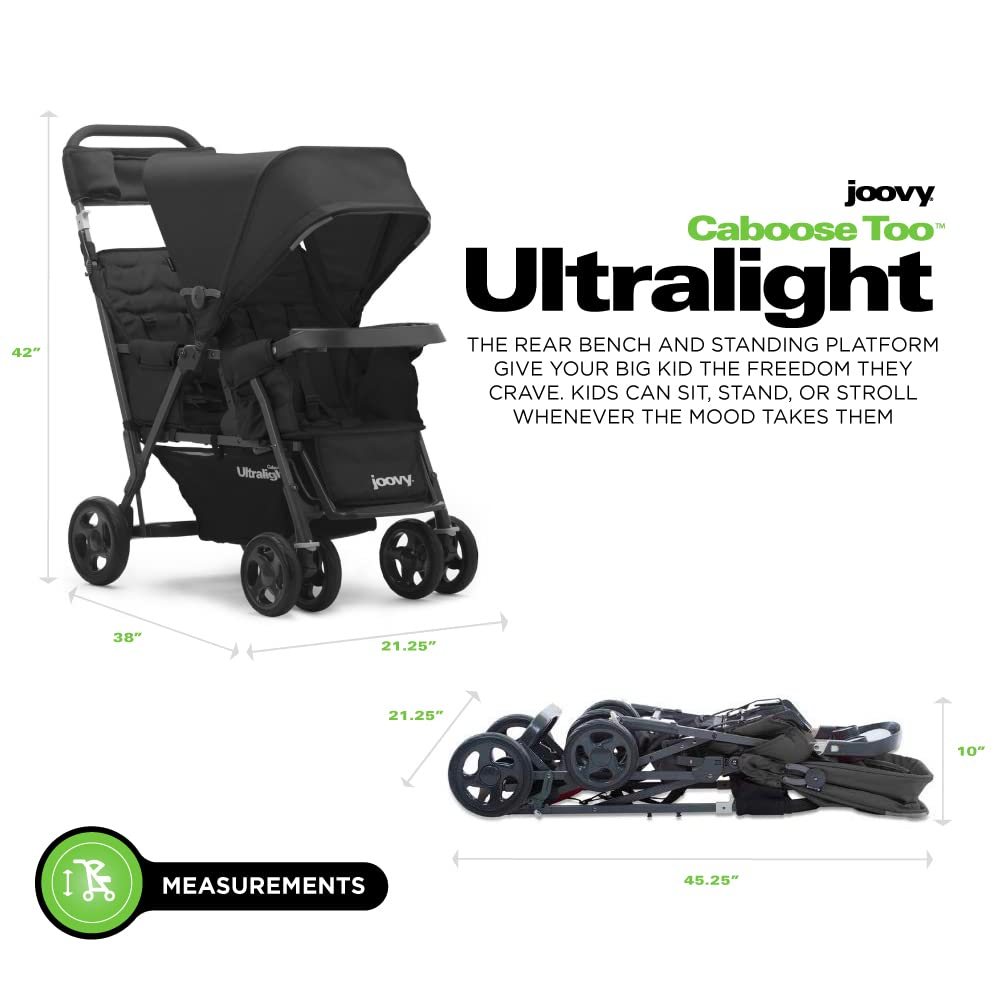 Joovy Caboose LX Tandem Stand-on Stroller, Black