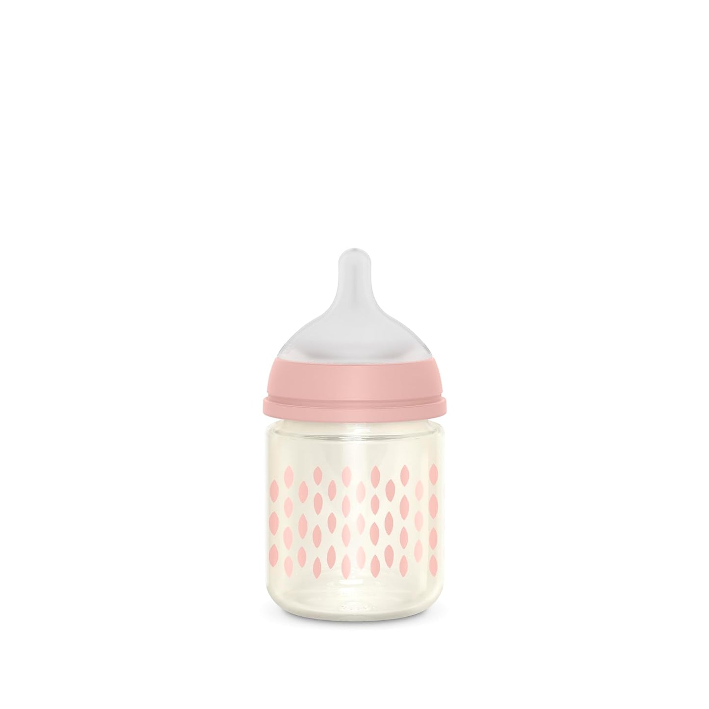 Suavinex Bonhomia Glass Baby Bottle with SX PRO Silicone Nipple, Anti Colic Baby Bottles, Baby Bottles for Breastfed Babies, Medium Flow, 3mo, 8oz, Beige