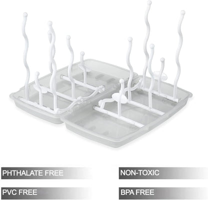 PandaEar Travel Bottle Drying Rack Space Saving| Portable Baby Bottle Dry Rack| Upright Vertical Collapsible Water Bottle Drying Rack| Dryer Rack for Baby Bottles Accessories