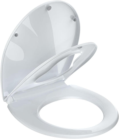 Toilet Seat with Toddler Seat Elongated, PP Material Family Toilet Seat Cover, Soft Close Adult & Toddler Seats, Easy to Clean, Safe Potty Training Solution for Kids, Bathroom Upgrade for Home
