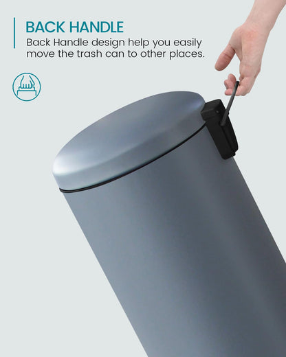 Diaper Pail, Airtight Odor Control Baby Diaper Bin with Childproof Lock, Stainless Steel Garbage Pail with lid, 15 Liter/ 4 Gallon Compact Nursery Trash Can with Removal Inner Liner, Blue