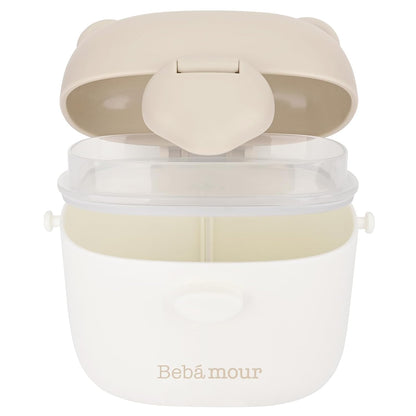 Bebamour Baby Formula Dispenser, BPA Free Portable Milk Powder and Candy Fruit Snack Storage Container with Scoop and Leveller for Travel, 450 ML, Green Cow
