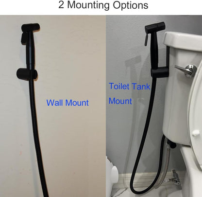 Handheld Toilet Bidet Sprayer for Toilet Stainless Steel Bathroom Bidet Sprayer Set Jet Sprayer Bidet Spray Hoses Kit Cloth Diaper Spray for Baby and Feminine Wash - Black (Silver)