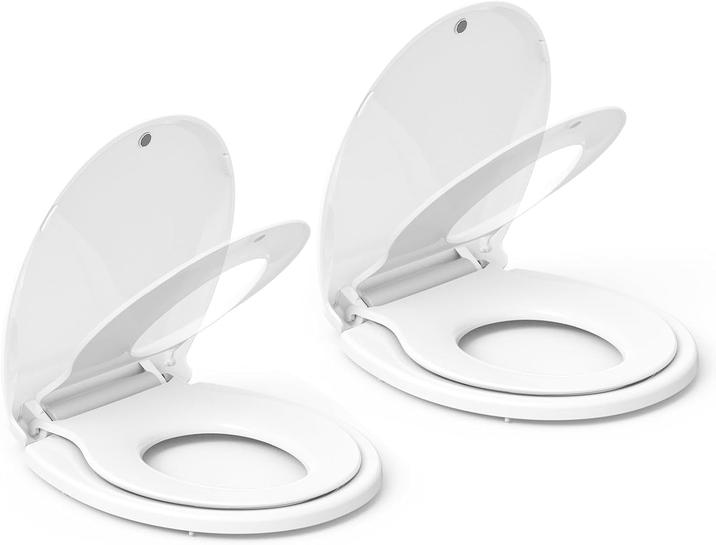 Toilet Seat with Toddler Seat Elongated, PP Material Family Toilet Seat Cover, Soft Close Adult & Toddler Seats, Easy to Clean, Safe Potty Training Solution for Kids, Bathroom Upgrade for Home