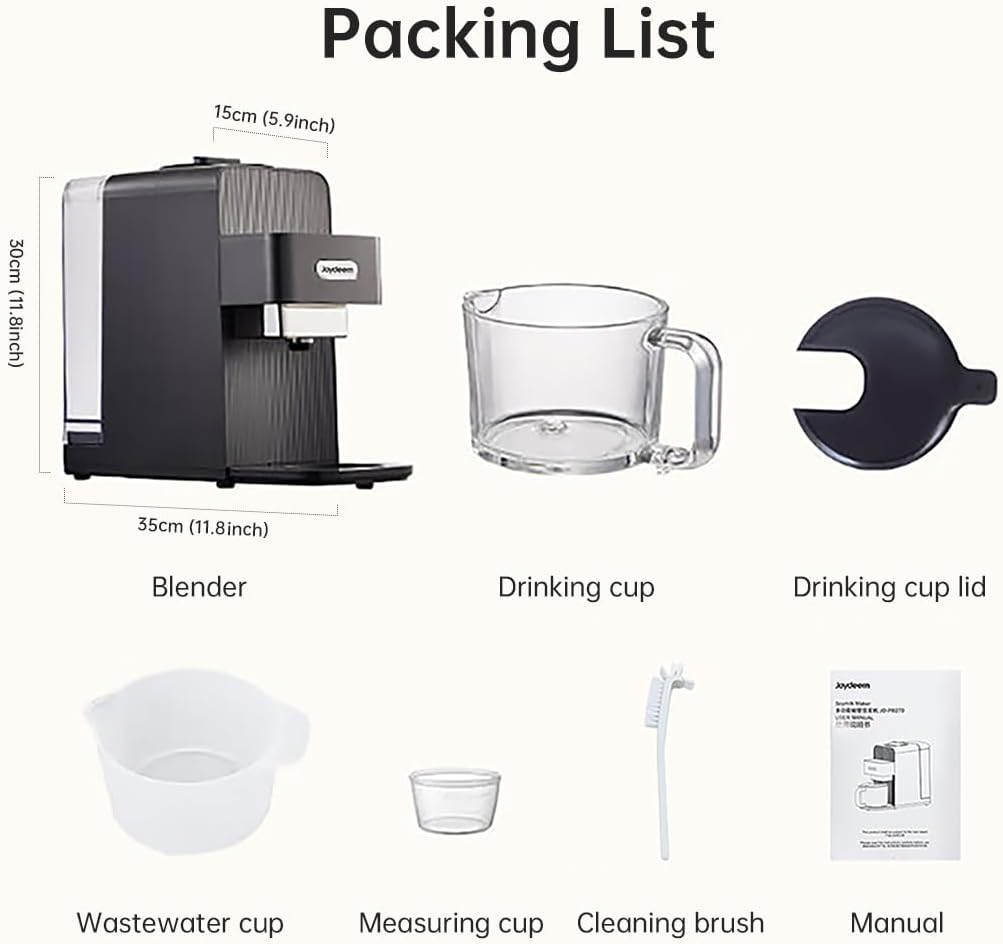 Joydeem Automatic Soymilk Maker Machine, Hot Cooking Blender for Soymilk, Nutmilk, Paste, Baby Food and Juice, 300-600ml Adjustable Capacity, Gray, JD-PB270, 800W