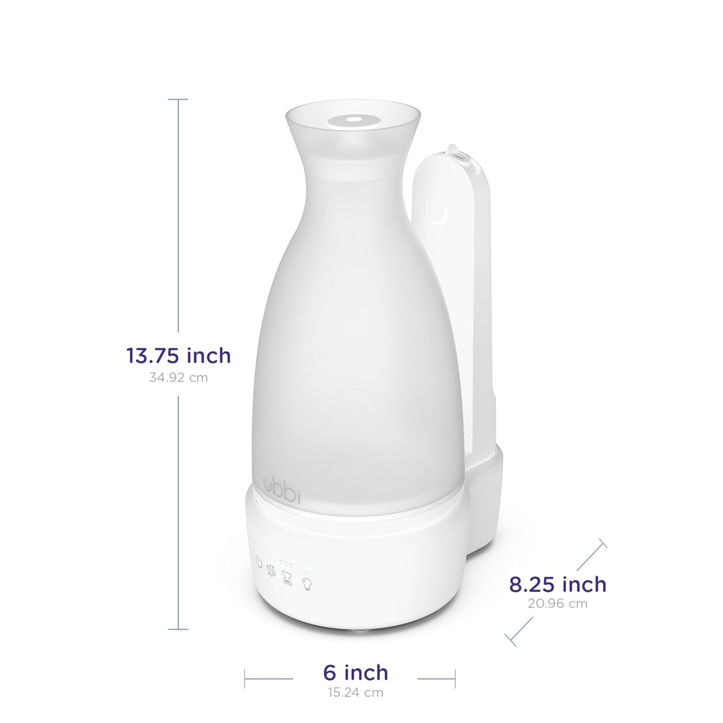Ubbi Ultrasonic Humidifier, Easy Top-Fill Design, Adjustable Mist Control, Soft Night Light Glow and Quiet Operation for Nursery and Bedroom