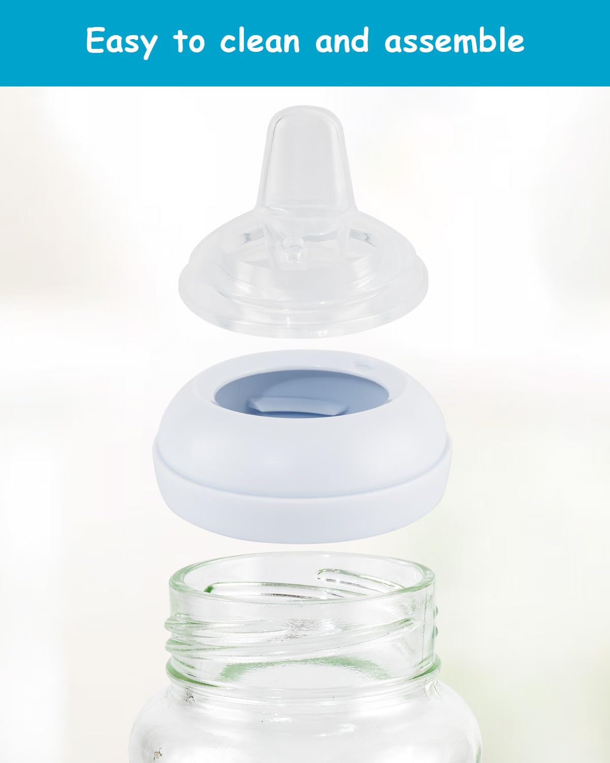Sippy Cup Nipples for Philips Avent Natural Baby Bottles, My Grippy Spout Sippy Cup and Natural Trainer Sippy Cup, Soft 100% Silicone Sippy Spout Nipples, 6m+, 4 Count
