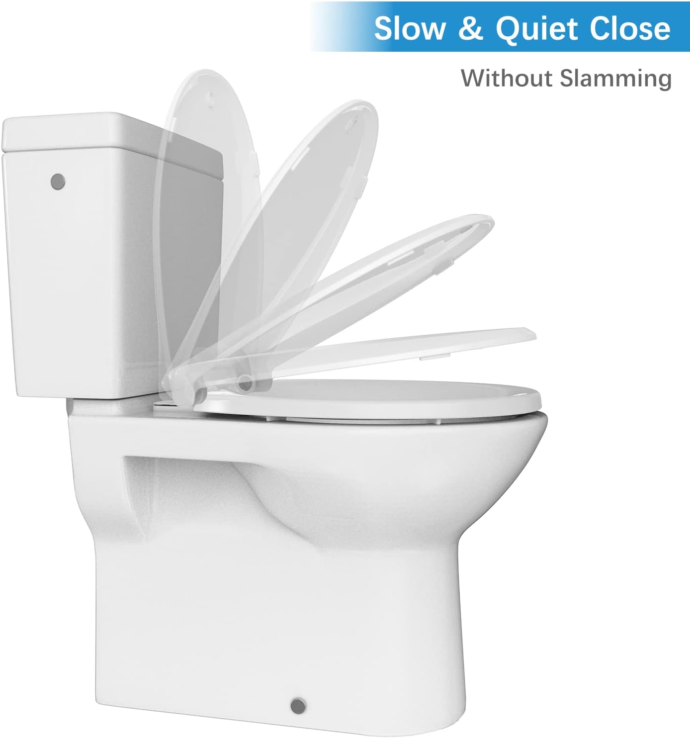 Toilet Seat, Elongated Toilet Seat with Toddler Seat Built in, Potty Training Toilet Seat Elongated Fits Both Adult and Child, with Slow Close and Magnets- Elongated