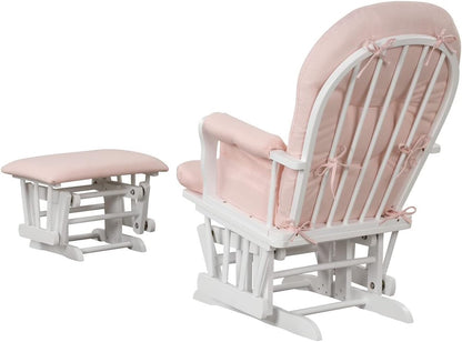 Angel Line Grayson Glider and Ottoman, Black w/Beige Cushion