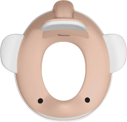 Kindsgut Whale Potty Training Seat for Toddlers – Kids Toilet Seat with Backrest, Non-Slip, Fits Round & Oval Toilet Seats, Designed in Germany, Peach