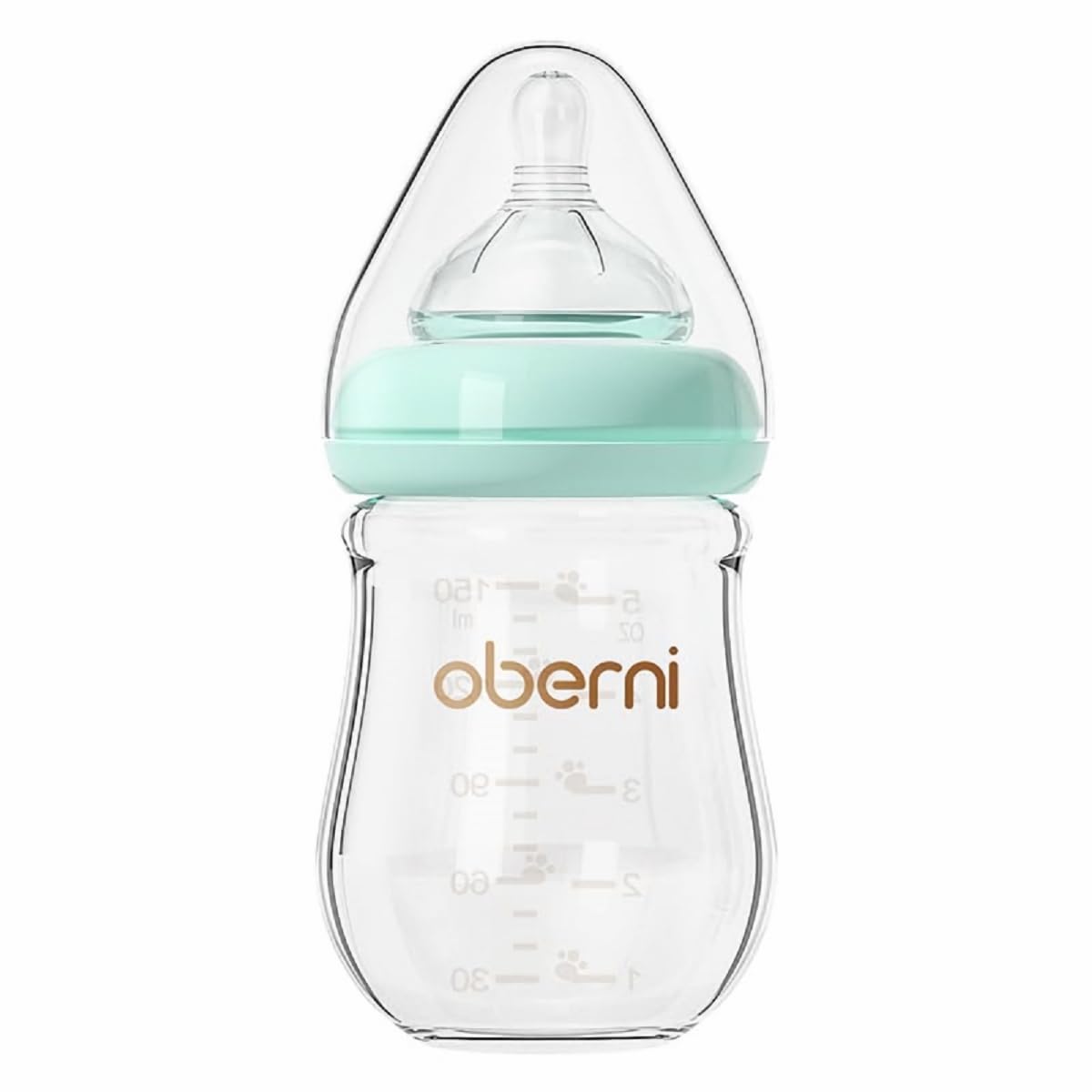 Glass Baby Bottles, Anti Colic Breastfeeding Bottle with Natural Response Nipple for Newborn Preemie 0+ Month, BPA Free, Wide Neck, Blue/3Pack/5oz
