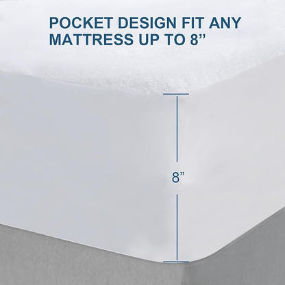 Moonsea Crib Mattress Protector, Waterproof Crib Mattress Pad Cover, Smooth Top Mattress Protector for Kids, Breathable Skin Friendly and Noiseless Fitted Sheet,Viscose Terry,2 Pack