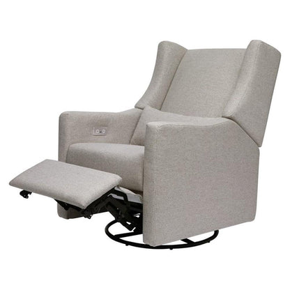 Kiwi Glider Recliner w/Electronic Control and USB | in Almond Teddy Loop w/Light Wood Base, Greenguard Gold Certified