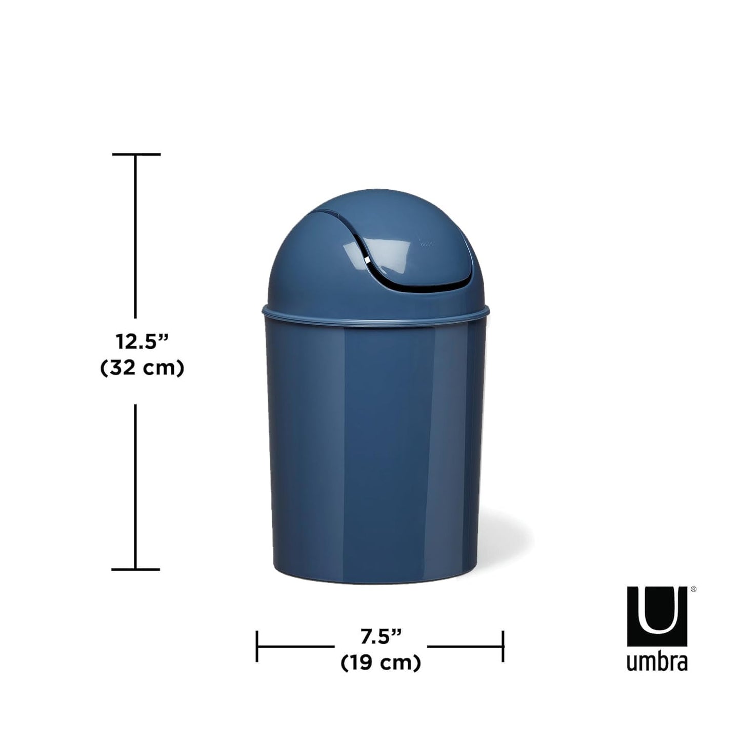 Umbra 1.25 Gallon Mini Waste Can with Removable Swing-Top Lid - Small Garbage Bin for Kitchen, Bathroom, Bedroom, Office - Compact Trash Can Fit Under Tables & Counters - Yellow