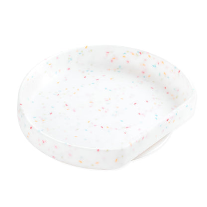 Bumkins Toddler and Baby Suction Plate, Divided Grip Dish for Babies and Kids, Baby Led Weaning, Feeding Supplies, Sticks to Tables and Highchairs, Platinum Silicone, for Chidren 6 Months, Gray